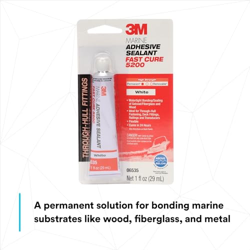 3M Marine Adhesive Sealant 5200FC, Fast Cure, White, 1 oz Tube - size: 1 fl oz Tube