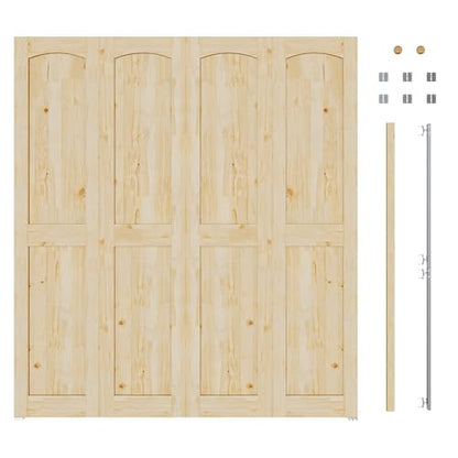 Bifold Doors for 24"x80" Opening, Solid Pine Wood Interior Folding Doors - size: 71.45" x 77.75" (fit 72*80.5-80.75 opening)