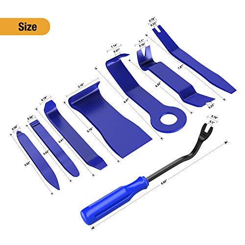 GOOACC GRC-90 Set 8PCS Auto Trim Scratch Removal Tool Car Audio Dash Panel Window Molding Fastener Remover Tool Kit-Blue - color: Blue, size: 8PCS Trim Removal