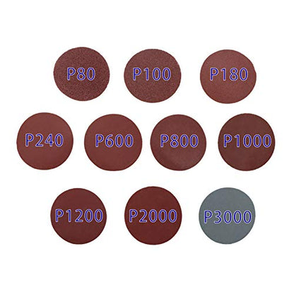 100-Pack 3-Inch Sanding Discs - style: Complete Grit Sanding Kit
