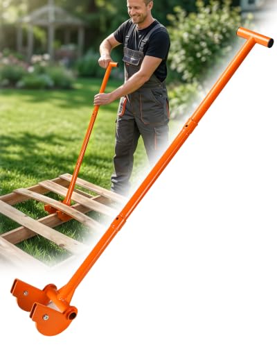 AugFir Non-Damaging Wooden Pallet Buster, Heavy Duty Deck Board Removal Tool with Articulating Pivot-action Head Design, for Deck, Pallet, Wood Board Removal Without Lower Back & Knee Pain (48 inches) - size: 48 inches