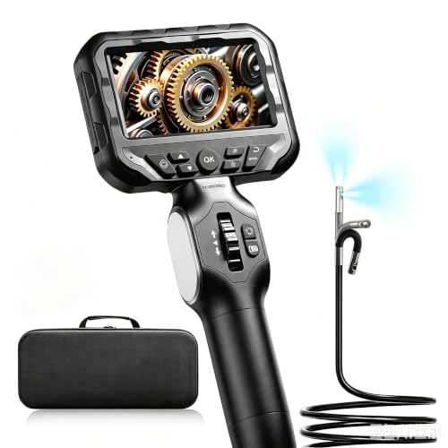 Dual Lens Articulating Borescope,0.24In Endoscope Camera with Light,5.3FT - size: Dual lens