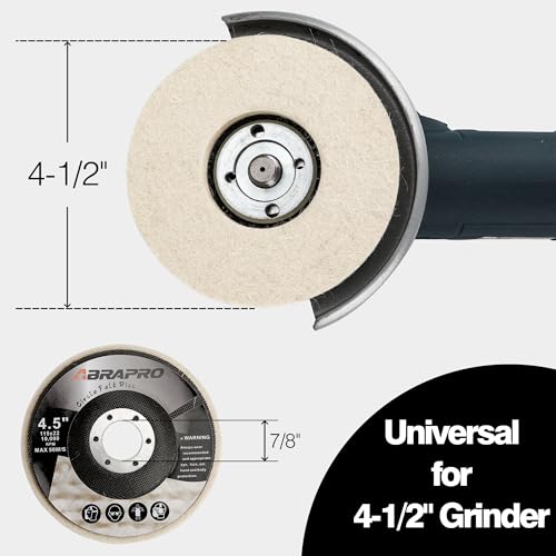 4.5" x 7/8" Circle Wool Polishing Disc for Angle Grinder, 5 Pack - style: 5pack-Circle Felt Disc