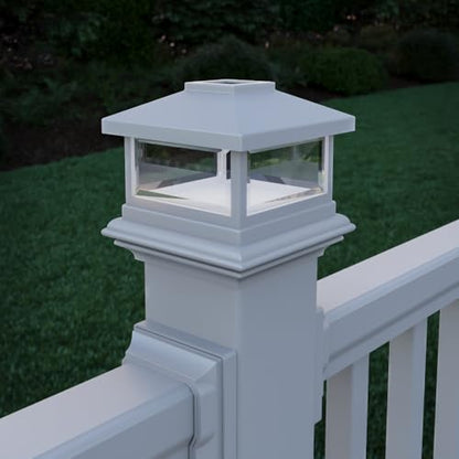 Deckorators Solar Post Cap, White VersaCap (2-Pack)