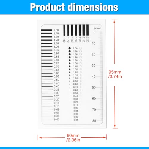 Crack Width Gauge， Concrete Crack Gauge Width Ruler Width Crack Gauge (CW-02 1PCS)