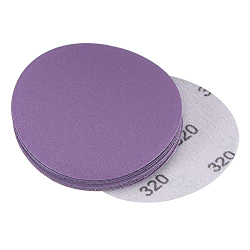 uxcell 10Pcs 3-Inch Purple Sanding Discs 320 Grits Hook and Loop Professional Aluminum Oxide Sand Paper Wet Dry Polish for Wood Metal Paint Finishing - style: 320 Grit