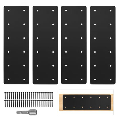 4 Pcs 15.7"x5" Straight Steel Plate for Wood 6x6 6x8, 3MM Thick - size: I shape(15.7''x5'')