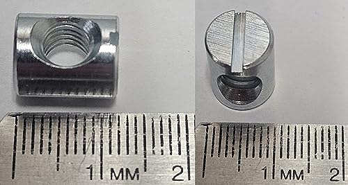 (12) Cross Dowels/Barrel Nuts - 1/4-20 12mm X 10mm Zinc-Plated CNC