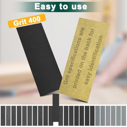 20PCS Sand Paper 400 Grit Sandpaper Sheets, 9 x 3.6 Inch Wet Dry Sandpaper Sheets, Sand Paper for Metal, Wood Furniture, Automotive and Crafts - color: L-400 Grit 20pcs