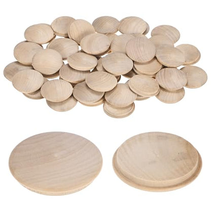 M METERXITY 50-Pack Wood Plugs 45 x 40mm Beech Button Wood Top Plugs - size: 45x40mm
