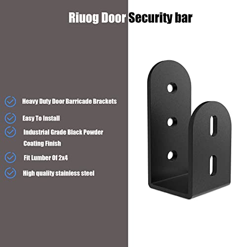 4 Pack Heavy Duty Door Barricade Brackets for 2x4 Lumber,Black