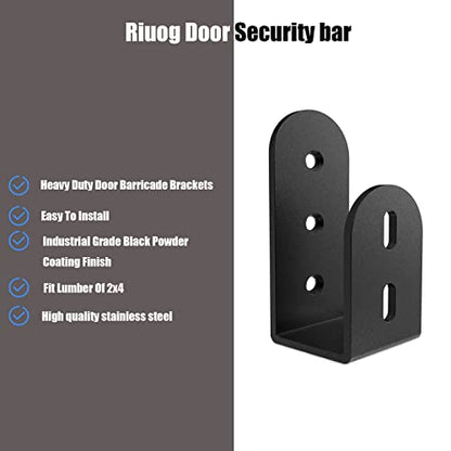 4 Pack Heavy Duty Door Barricade Brackets for 2x4 Lumber,Black
