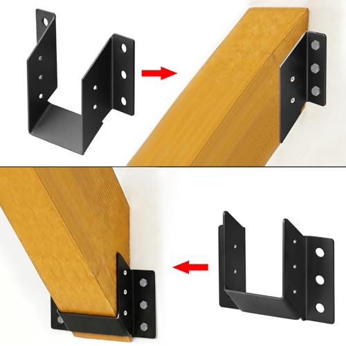 2 Pairs Angled Joist Hanger for 4x6 Lumber,45°Slope Up and Down,13 Gauge - size: 4x6 Lumber