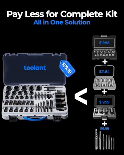 toolant 46-Piece Impact Bolt Extractor Set - size: 46pcs