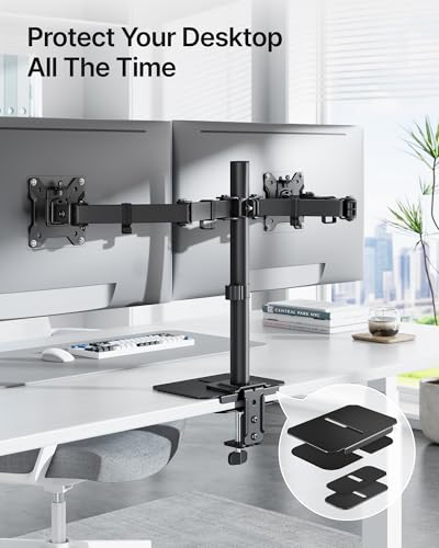 monTEK Adjustable Steel Monitor Mount Reinforcement Plate, Desk Stabilizer