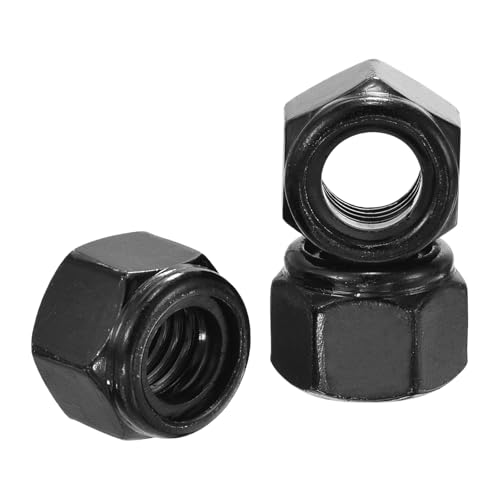 50Pcs 1/2"-13 Nylon Locking Hex Nuts 304 StainlessSteel Black - color: Black, size: 1/2"-13