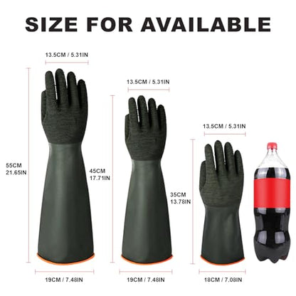 North Tower Heavy Duty Rubber Gloves, Industrial Gloves（18in,2 pair） - size: 18”（2 pair）