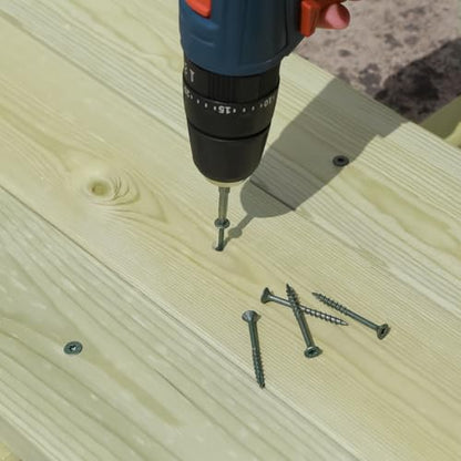 Deck Screws #8 x 2, 100pcs + #10 x3, 105 PCS Epoxy Coated, T25 Star Bit Above 1500 Hour Salt Spray Coating Outdoor Decking Screws Excellent Rust Resistant for Outdoor Wood Fence, Green