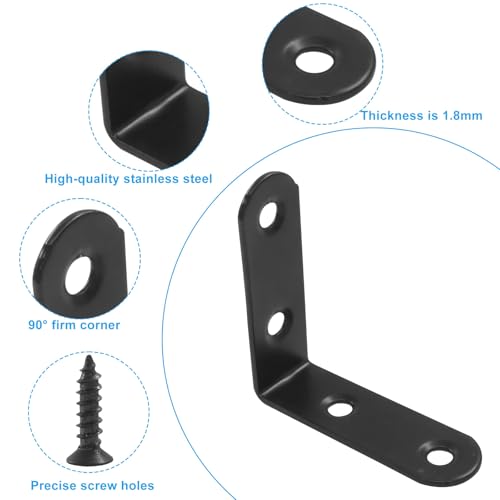 10Pcs L Bracket Right Angle Corner Brace, 2 x 2 Inch