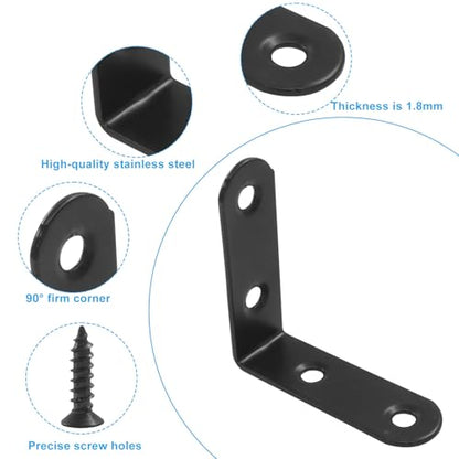 10Pcs L Bracket Right Angle Corner Brace, 2 x 2 Inch