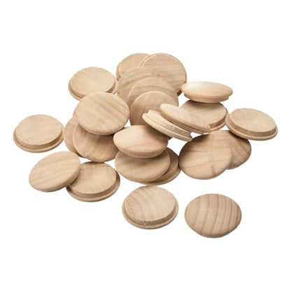 uxcell 50pcs Wood Plugs 35x30 mm - Beech Wood Button Top Plugs Screw Hole - size: 35x30mm