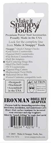 Make it Snappy Tools 1/4 Inch Ironman Quick Change Drill Bit Adapter for Metalworking, Fabrication and Installation - size: 1/4 in