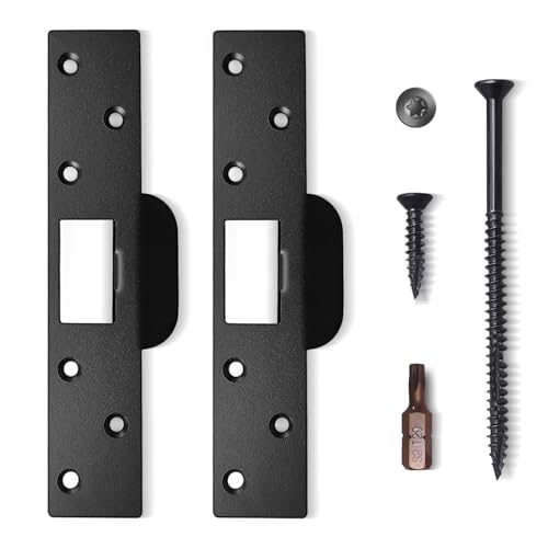 Extra-Long Door Strike Plate, Extended Length/Height - color: Matte Black, size: 2 Pack