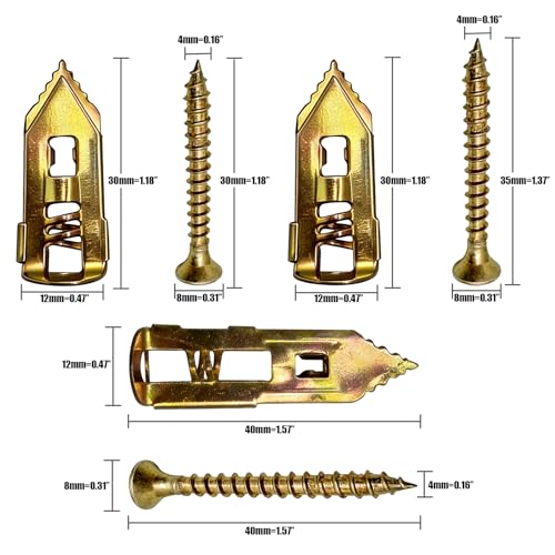 Drywall Anchors with Self-Drilling Screws Kit for Home Decor -3 Size, 50pcs