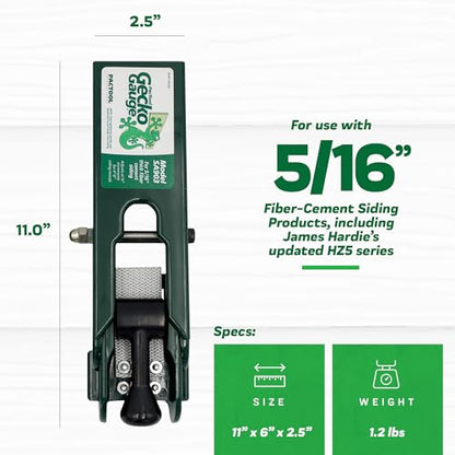 PacTool Gecko Gauge Kit w/Pouch - Fiber Cement Siding & Hardie HZ6 - size: "5/16” Thickness for Hardie Siding with Pouch, style: STANDARD