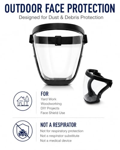 Face Shield, Clear Anti-Fog Full Face Shield for Outdoor Work - color: Upgraded Black