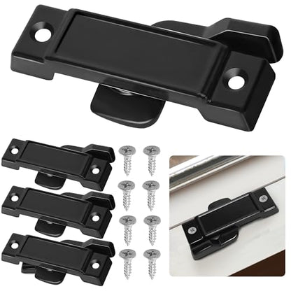 4 Pcs F2590 Windows Replacement Sash Lock, Center Sash Lock with Screw - color: Black F2590-4Pcs