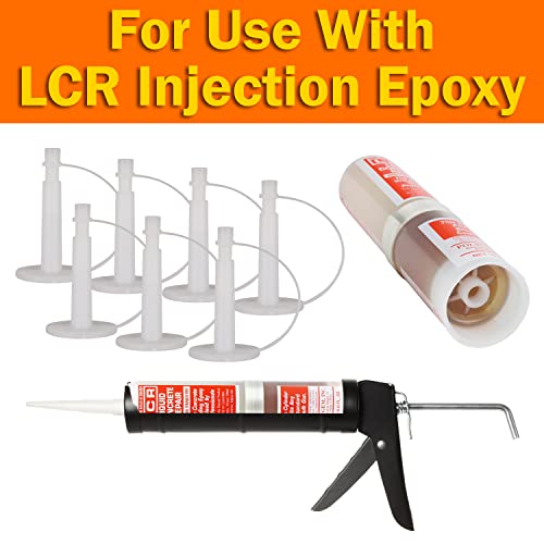 POLYGEM EPOXY LCR Injection Epoxy Part A Resin and B Hardener with 7 Ports for Repair of Concrete Foundation Cracks, Use Paste Vertical Cracks or Alone on Horizontal Surfaces