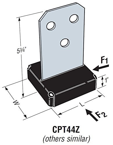 Simpson Strong-Tie - 2 Pack Simpson Strong Tie CPT66Z 6x6 Concealed Post Base with Pins & Washers by Simpson