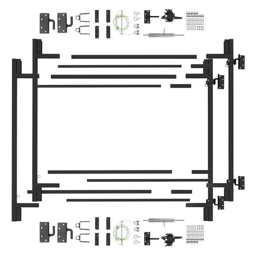 Heavy-Duty Adjustable Fence Gate Kit - 36" to 72" Wide DIY Gate Kit for Wooden Fence Using 1x4 & 2x4 Lumber, Complete Gate Kit for Building Sturdy 4 to 5 Foot Backyard Wood Gates /2 PCS - size: 2 PCS 36-72"