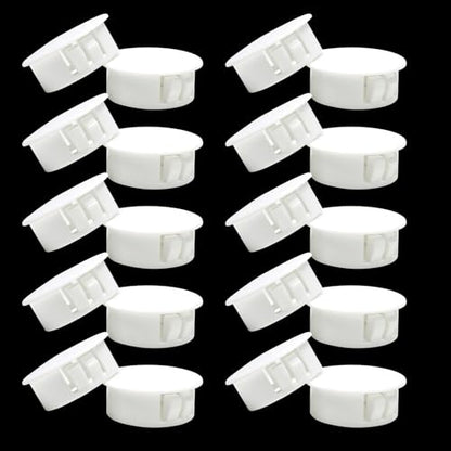 1"/25 mm White Plastic Plug for Round Hole, Door Screw Hole Cover - style: 25mm (1")