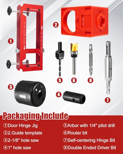 Door Hinge Jig & Lock Installation Kit for Interior Wood Doors