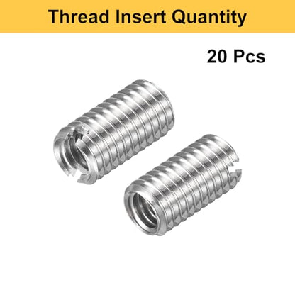 HARFINGTON 20pcs Thread Repair Inserts M8 x 1.25 Male to M6 x 1 Female Thread 15mm Long Stainless Steel Reducing Nuts Metric Self Tapping Sleeves Threaded Reducer Industrial Fasteners - size: M8 x 1.25 Male to M6 x 1 Female x 15mm