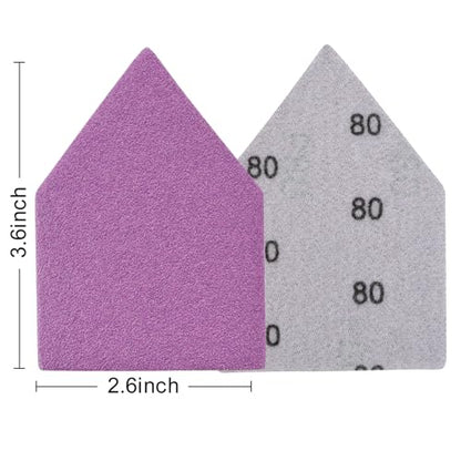 80 Grit Sandpaper, Triangle Sanding Sheets, Fits Milwaukee M12 Fuel Sander - style: 80 Grit