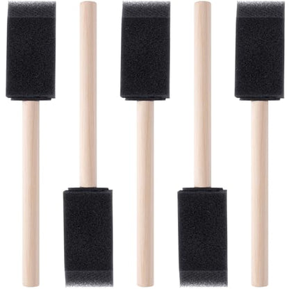 HINZIC 5Pcs Foam Paint Brushes, 1" Sponge Paint Brushes with Wood Handle
