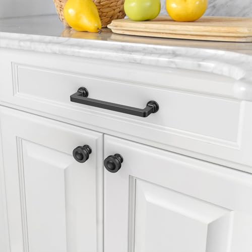 10 Pack 5 Inch(128mm) Matte Black Cabinet Pulls, Kitchen Hardware - color: Matte Black, size: 5" Hole Center
