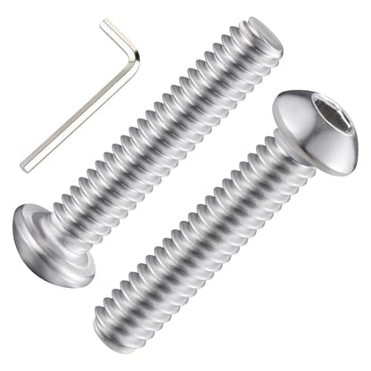 Wensilon (50Pcs) 1/4-20 * 1-3/4 Button Head Socket Cap Bolts Screws, 304 Stainless Steel, Allen Hex Drive, Bright Finish, Fully Machine Thread - color: Silver, size: B 1/4-20*1-3/4