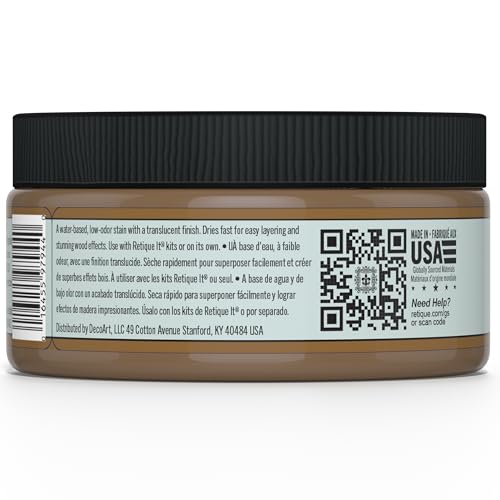 Retique It Water-Based Gel Stains (8 Ounce Stain, 25 Dark Oak) - color: 25 Dark Oak, size: 8 Ounce Stain