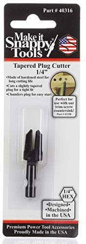 Snappy 1/4" Tapered Hex Shank Plug Cutter Made in USA