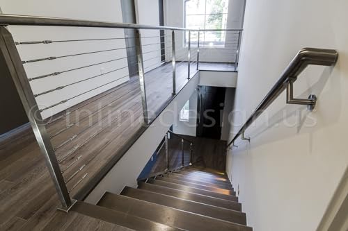 Inline Design Handrail Bracket, Stainless Steel 316, Luminous Quasar, Matte Black Powder Coat - color: Matte Black Powder Coat