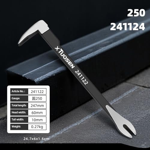 Professional 11.8-Inch Pry Tool Set - Cats Paw Nail Extractor with Mini Crowbar for Home Renovation,Carpentry Projects, and General Repair Work