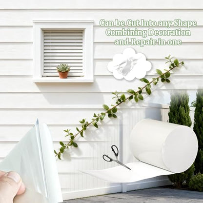 Vinyl Siding Repair Kit, Bathtub Repair Kit White Crack Hole Repair Siding Patch Outdoor Wall House Patch Self Adhesive Waterproof Tape Easy to Install