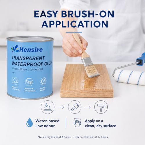Hensire Transparent Waterproof Sealant 17oz – Clear Brush-On Coating - size: 17Fl oz/500ml