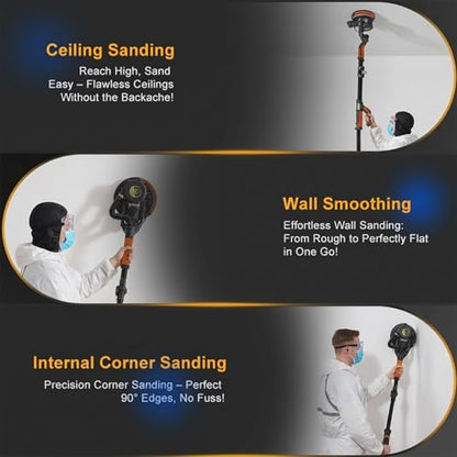 Drywall Sander with Vacuum, 780W 7-Speed Popcorn Ceiling Removal Tool