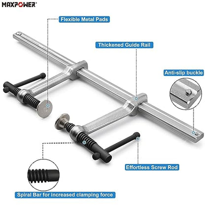 MAXPOWER 15-3/4" F Clamps Set, Double Force Welding Clamp, 1200LBS Clamping - size: 15 ³/₄" x 2