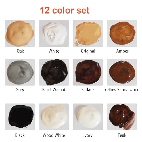 Wood Furniture Repair Kit, 12 Colors Wood Fillers Repair Scratch Stains - color: 12 Colors-upgrade